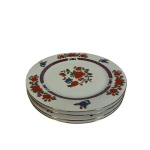 Crown‎ Ming Jian Shiang Old Imari Dinner Plates 10.5" Porcelain Set Of 4 Vtg